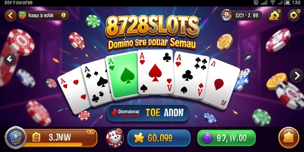 Tampilan permainan Domino yang menarik dalam 8728SLOTS.
