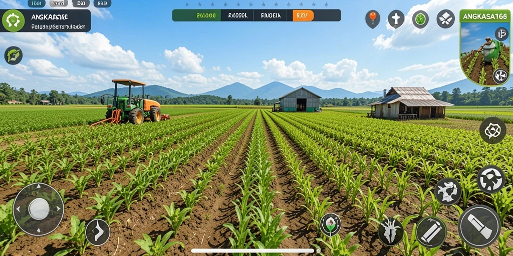Tampilan menarik gameplay ANGKASA168 saat bertani.