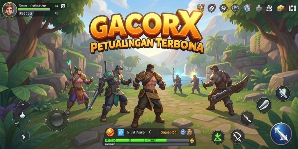 Screenshot menarik dari gameplay GACORX yang menampilkan petualangan di dunia terbuka.
