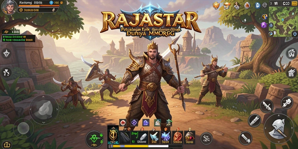Gameplay RAJASTAR menampilkan petualangan epik dalam dunia MMORPG.