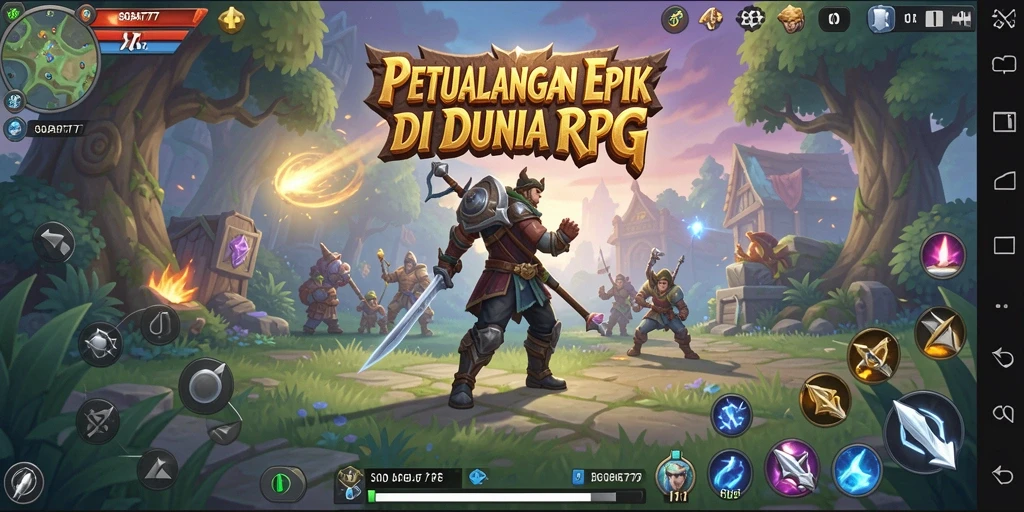 Tampilan gameplay SOBAT777 yang menakjubkan dan penuh aksi RPG.
